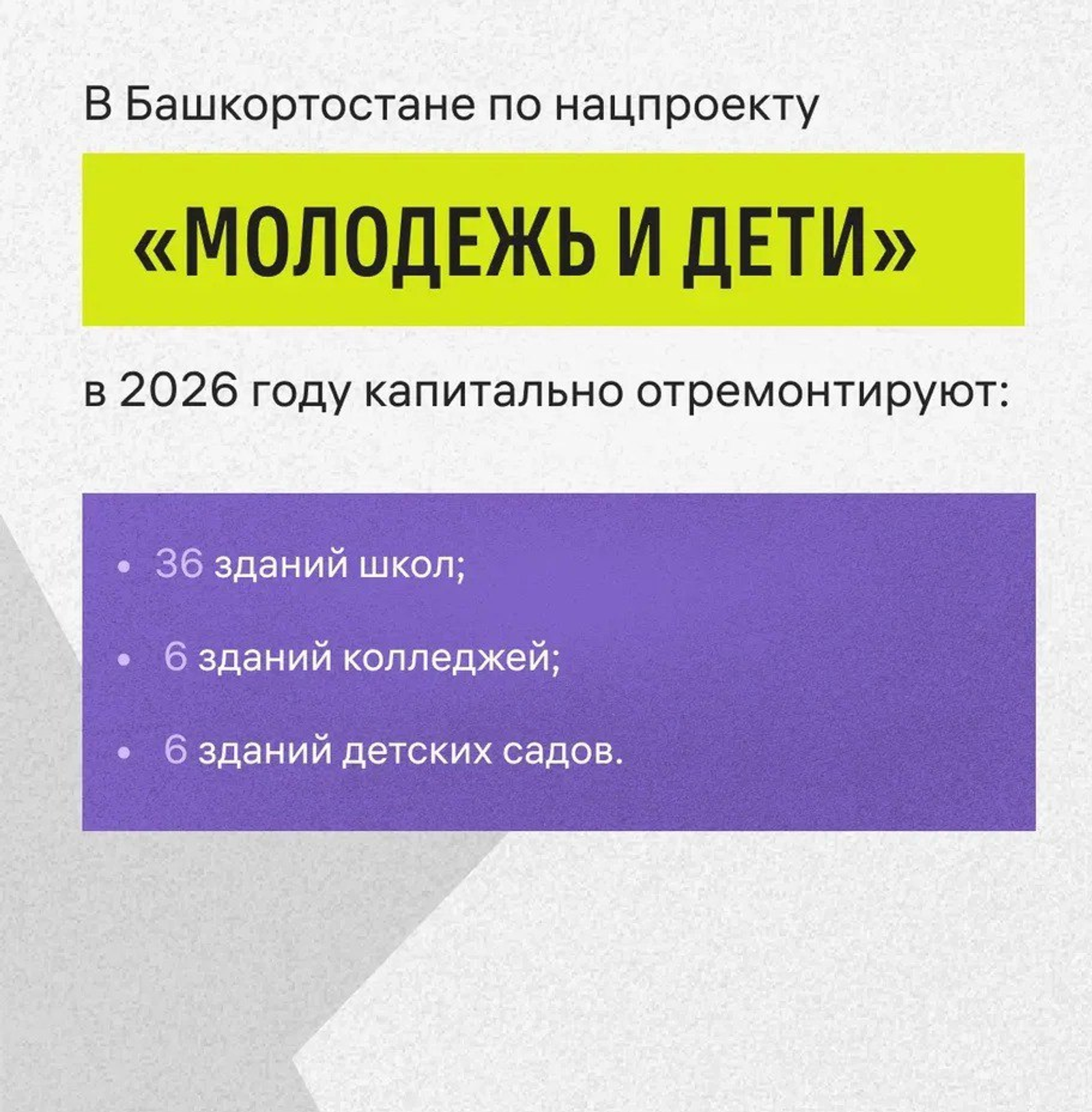 Отремонтируют школы, детские сады, колледжи